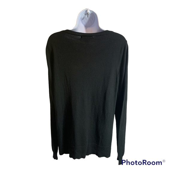 Mossimo Womens Color Block Sweater Size Large Long Sleeved Knit Black Geometric - Picture 3 of 6